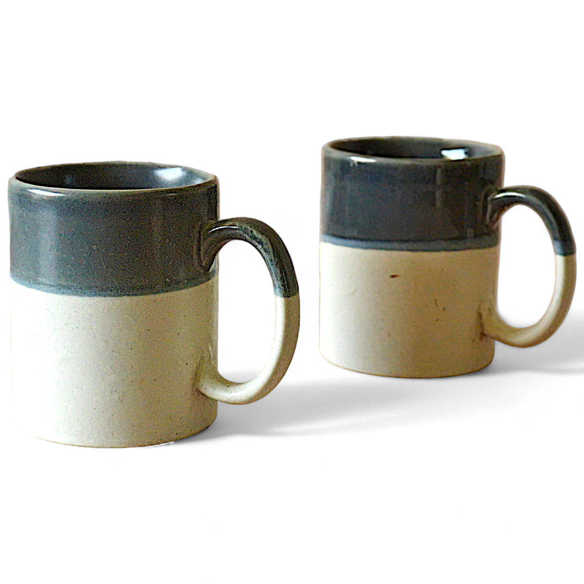 Claymistry Ceramic Mug Combo | Set of 2 | Black & White | Coffee Mugs | Ceramic Combos | Tea Kettles | 12*8*10 cms | Glossy