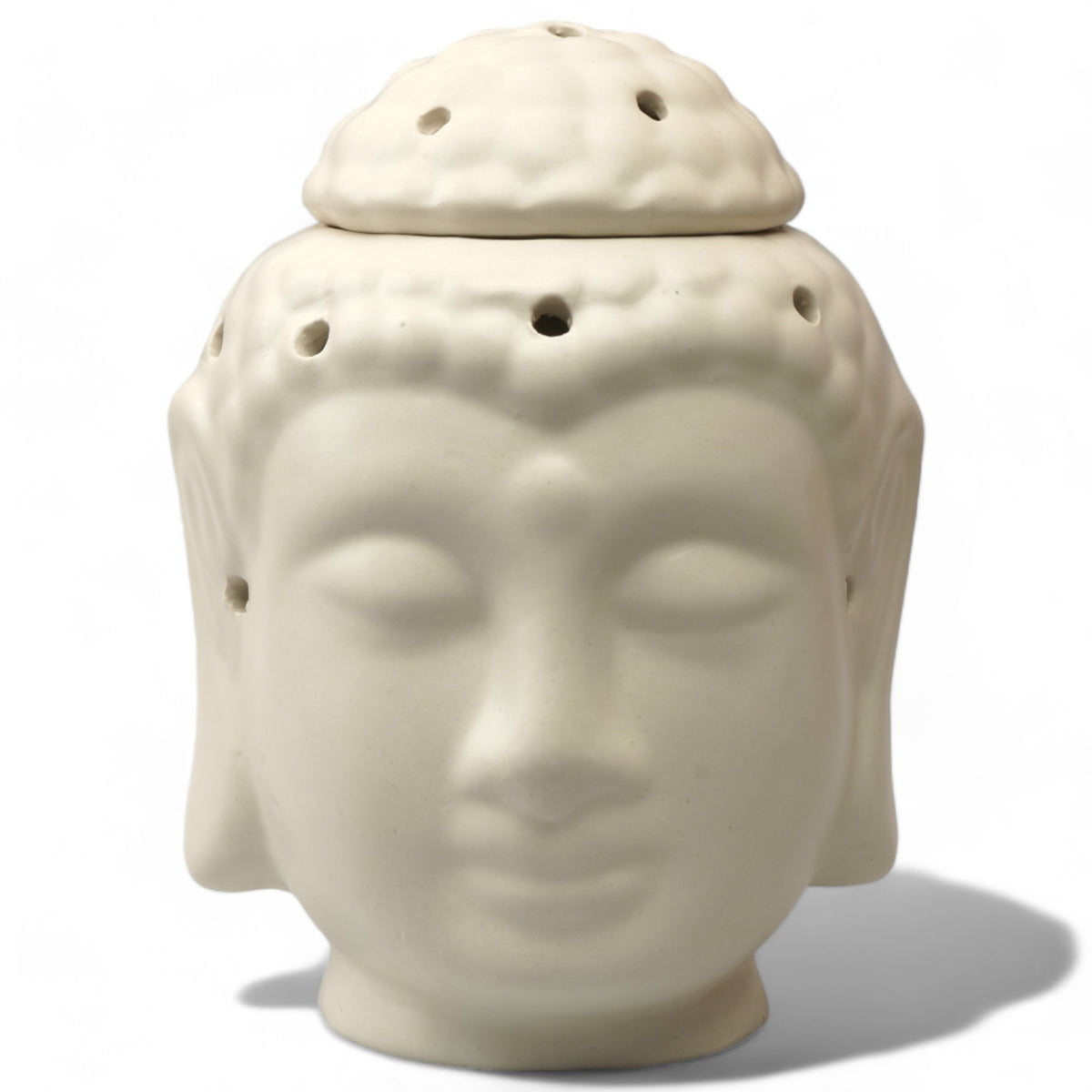 Claymistry Ceramic Electric Ivory Aroma Buddha Lamp Diffuser | 18cm * 18cm * 20cm | Matte Finish | Aroma Oil Burner for Aromatherapy | Home Decor and Fragrance with Aroma Oil (Jasmine Fragrance 10 ml)