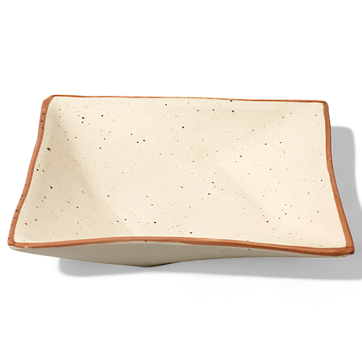 Claymistry Ceramic Snacks Square Shaped Serving Tray | 21cm * 21cm * 3cm | Matte Finish | Dishwasher, Oven & Microwave Safe | Biscuits, Namkeen, Chips, Sweets Tray | Premium Kitchen Crockery