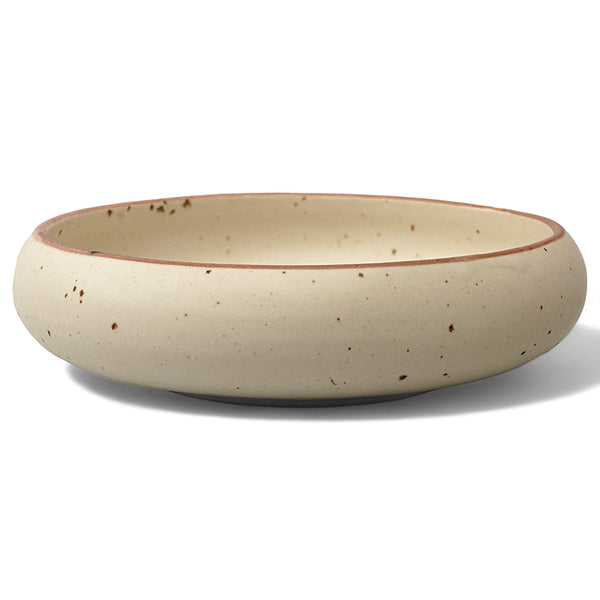 Display image of Whispering Sands: The Roundabout Feeder Bowl – Speckled ceramic feeder bowl, perfect for salads, side dishes, snacks, or desserts, featuring a durable design, microwave and dishwasher safe, non-slip base, lead-free, arsenic-free, and cadmium-free for safe and stylish dining