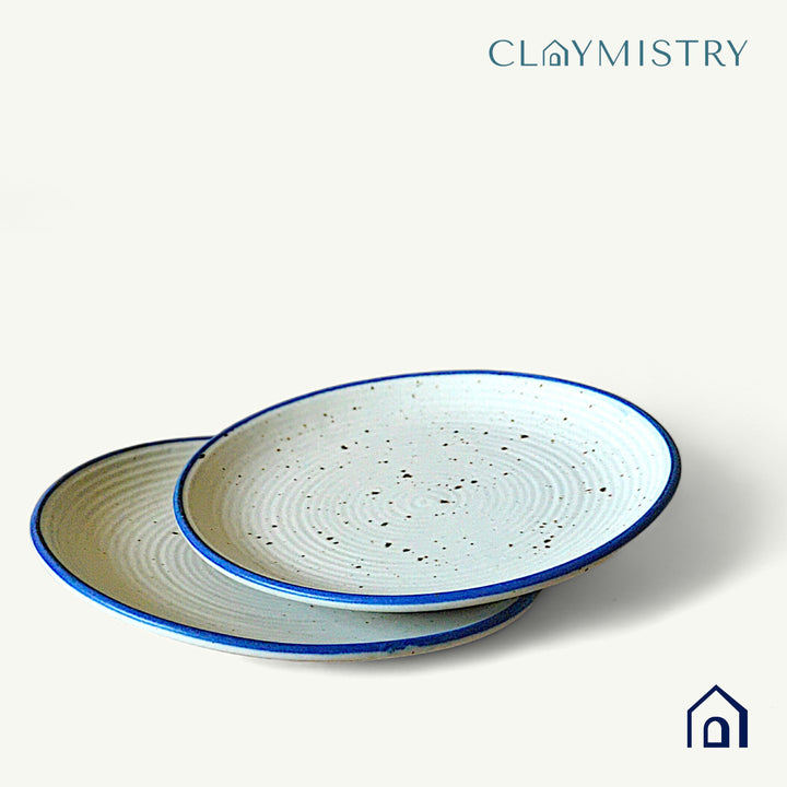 Display image of Whispering Sands: Ivory & Caramel Dusk Quarter Plate – Elegant ceramic quarter plate with a blend of ivory and caramel hues, non-slip base, microwave and dishwasher safe, lead-free, cadmium-free, and arsenic-free for safe, stylish dining.