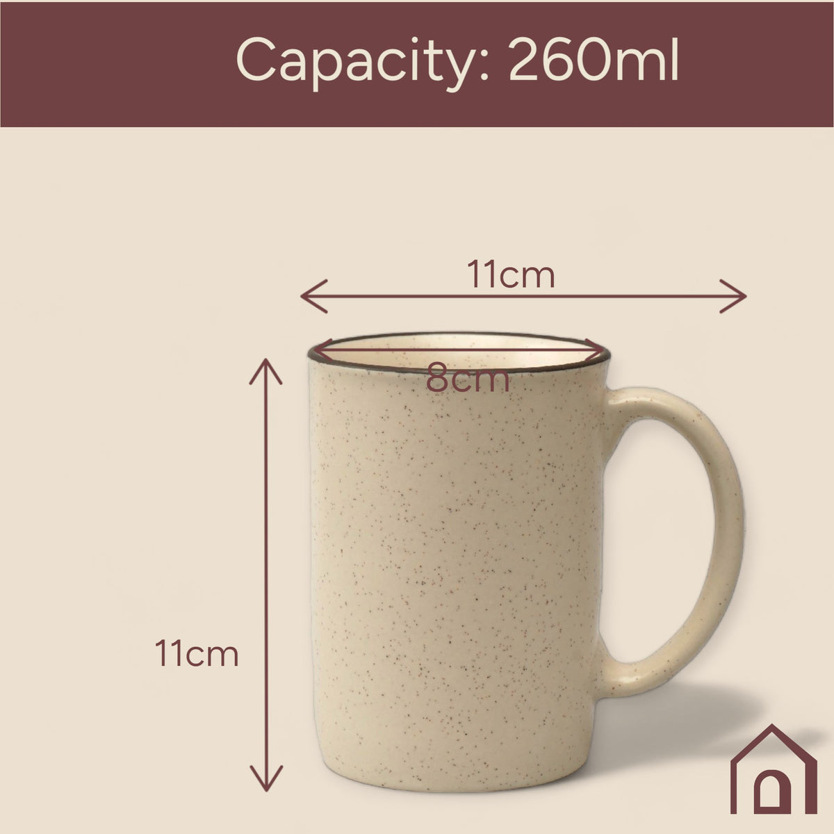 Claymistry Tall Ceramic Ivory Mug | Set of 4 | 11cm * 8cm * 11cm | Matte Finish | Dishwasher, Oven & Microwave Safe | Coffee, Tea, Lemonade, Green Tea & Milk Mug | Premium Kitchen Crockery