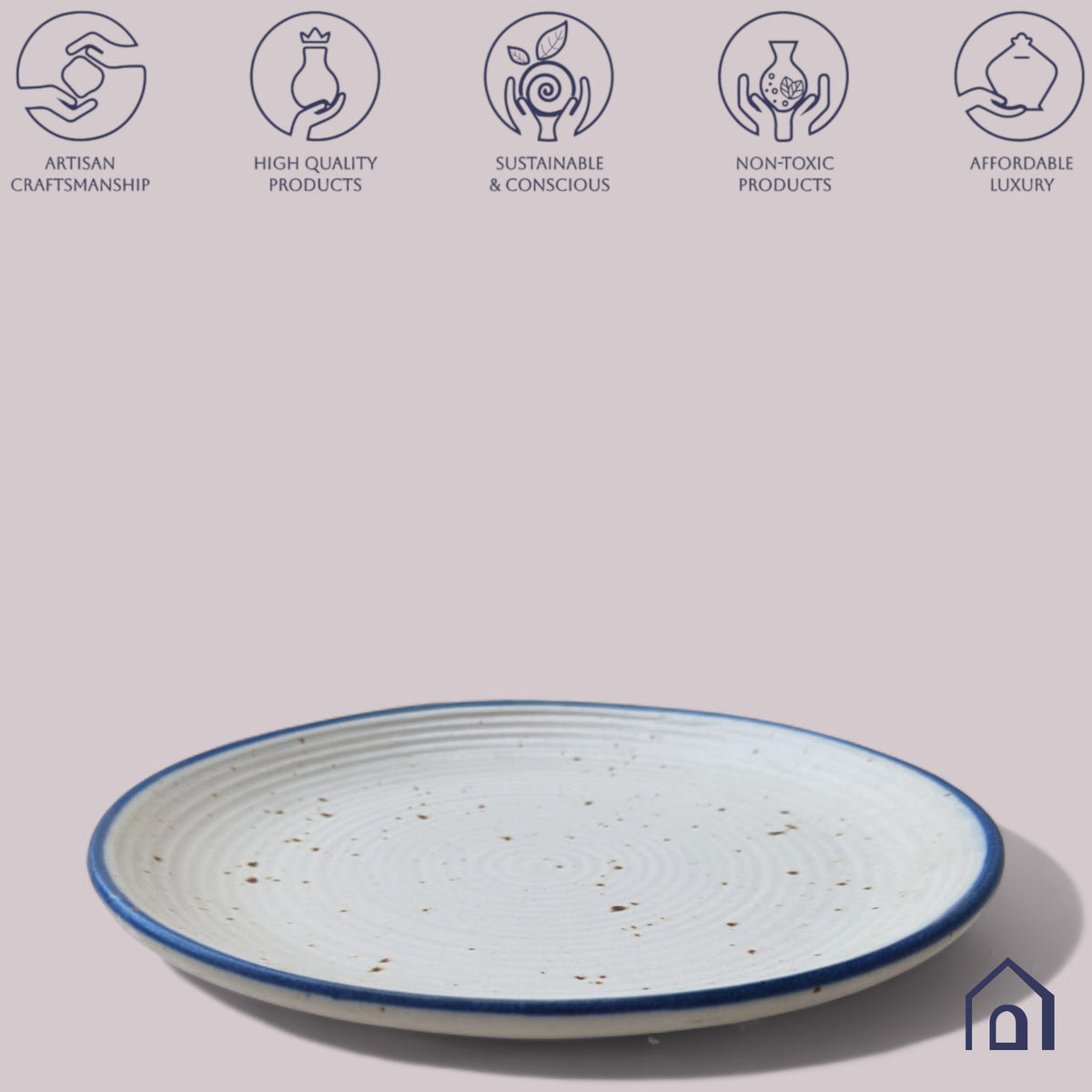 Claymistry Ceramic Dinner & Snacks Quarter Serving Plate | Matte | Dishwasher & Microwave Safe | Dinnerware Serving Plate Thali | Premium Crockery