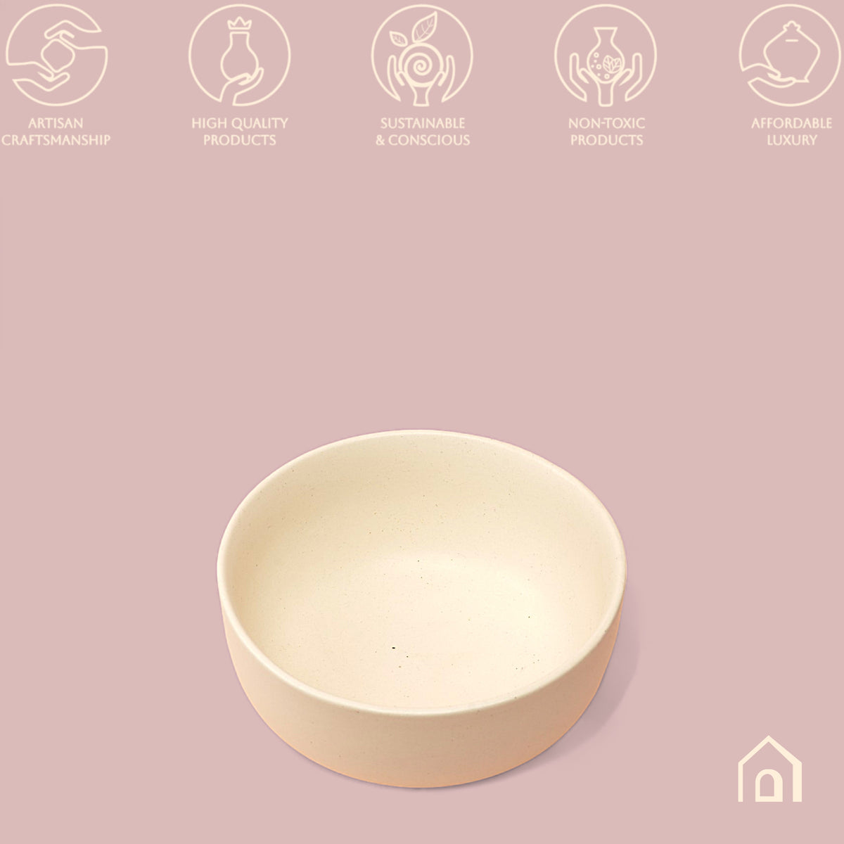 Minimalist Cream Ceramic Bowl: Contemporary Kitchen Essential for Stylish Dining