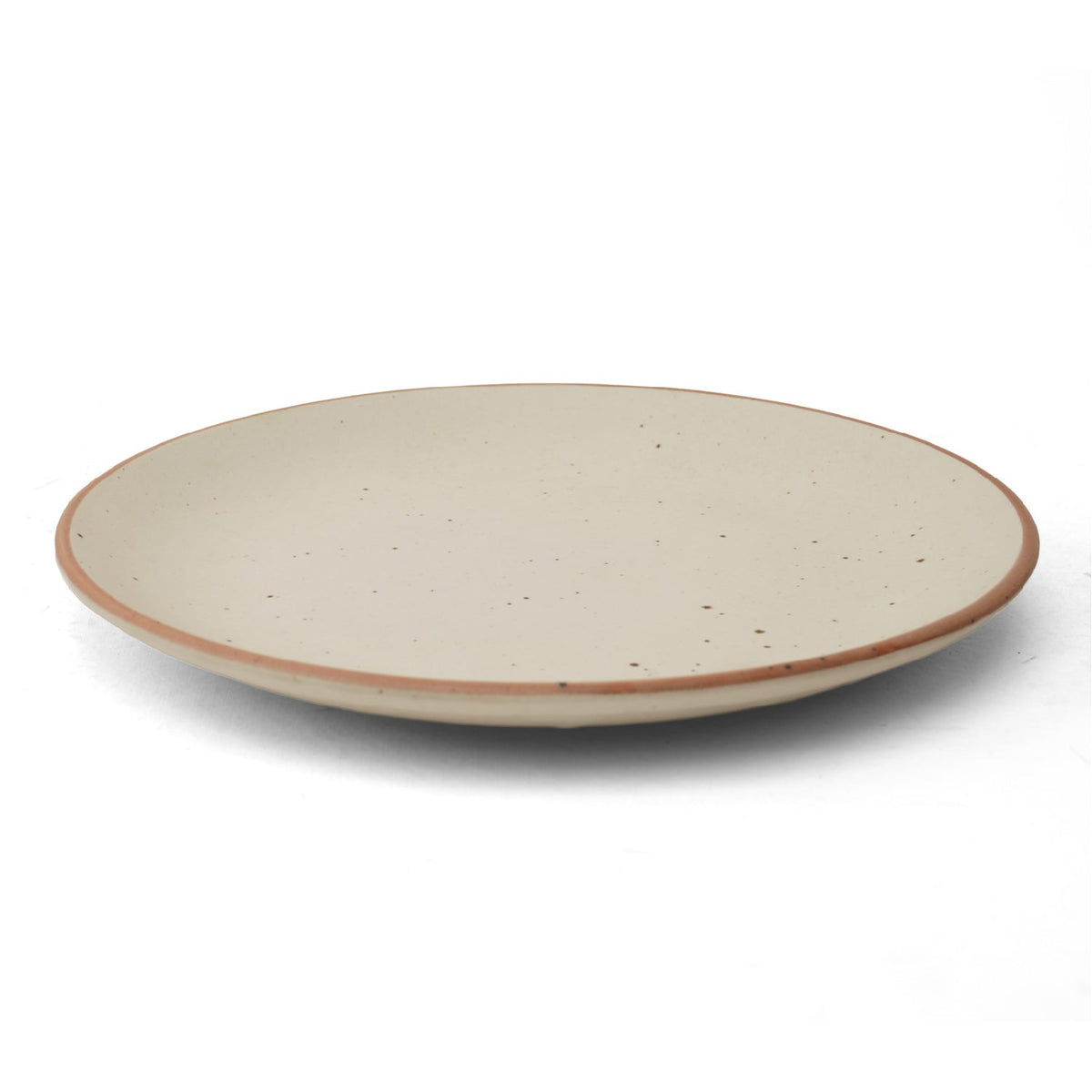 Claymistry Ceramic Dinner Plate Combo | Set of 2 | Biege with brown dots and borders (10 inch) | Ceramic Combos | Dinner Plates | Crockery | Dinnerware