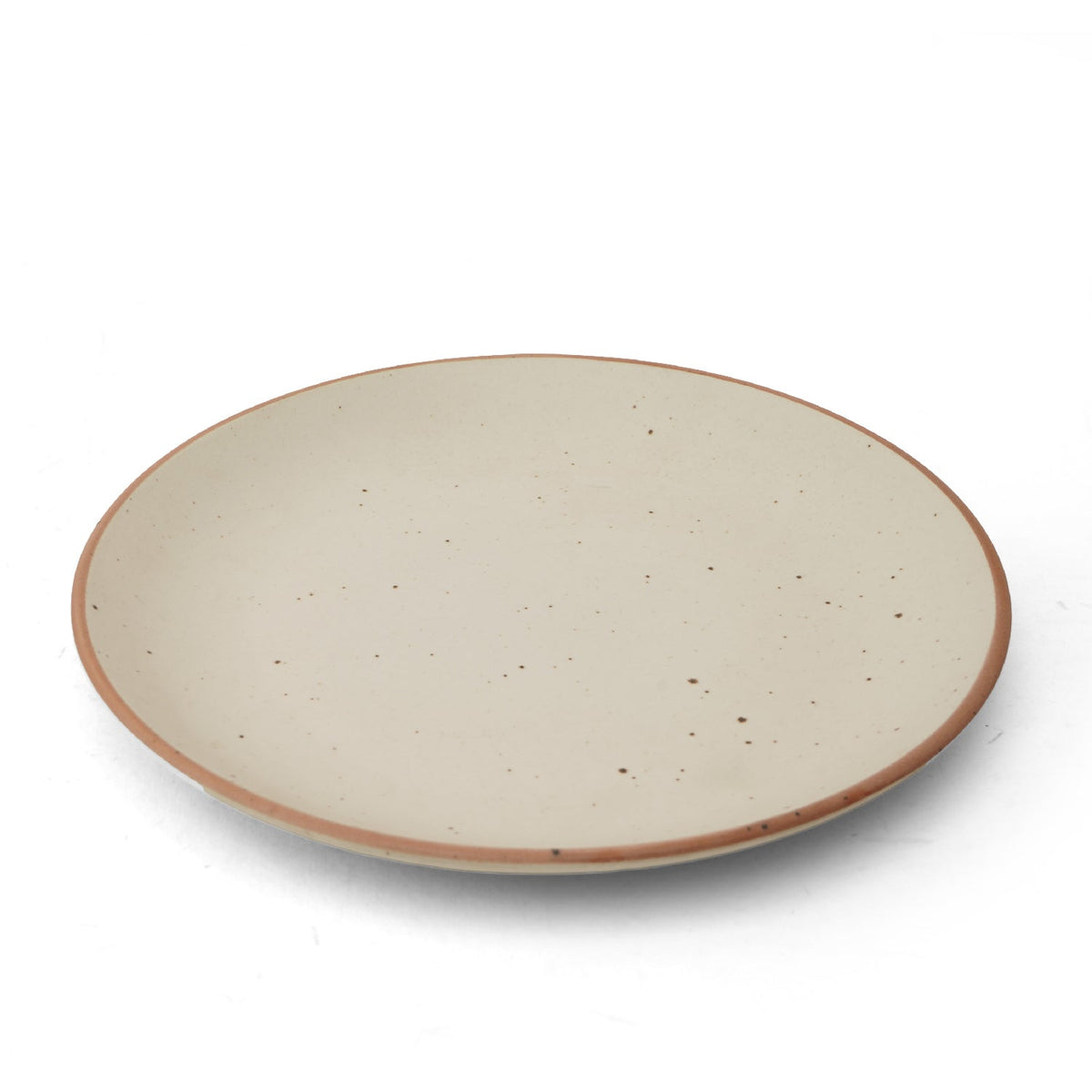 Claymistry Ceramic Dinner Plate Combo | Set of 2 | Biege with brown dots and borders (10 inch) | Ceramic Combos | Dinner Plates | Crockery | Dinnerware